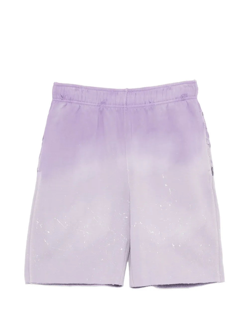 ombré-effect paint-splatter shorts