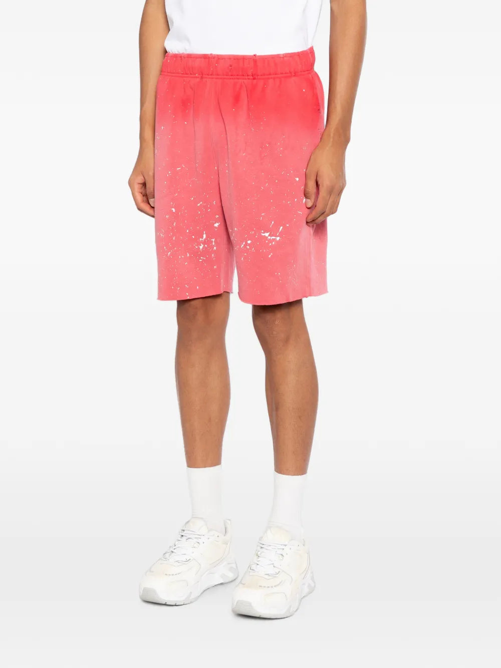 paint-splatter ombré-effect shorts