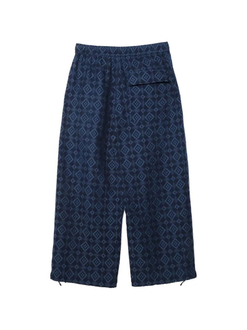 Komon Aizome diamond-pattern drawstring trousers