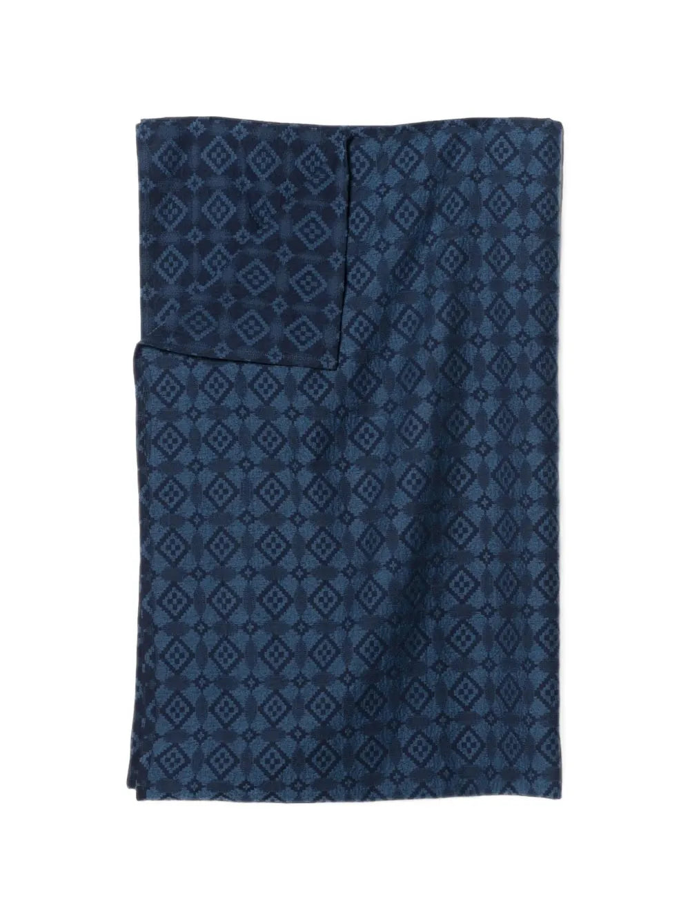 Komon Aizome geometric-pattern scarf