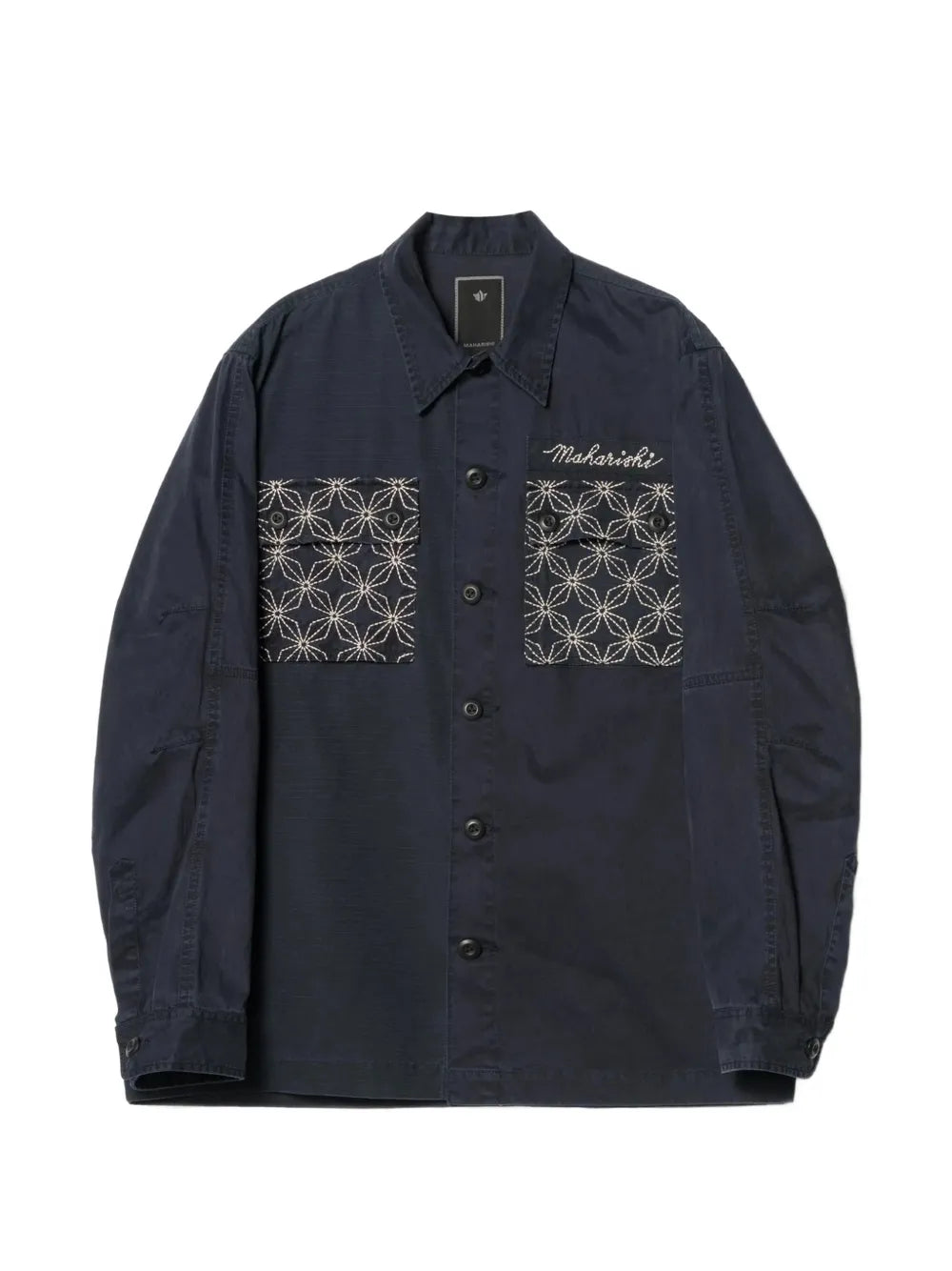 Sashiko embroidered ripstop shirt