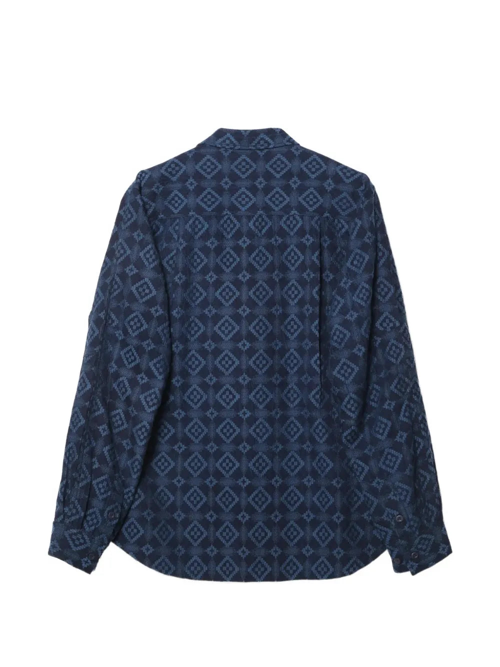 Komon Aizome jacquard-patterned cotton shirt