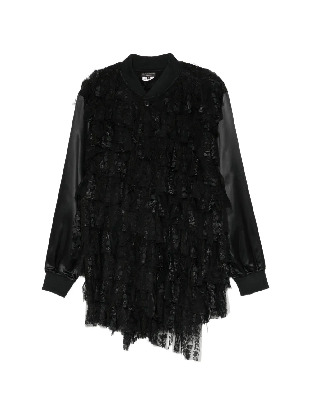ruffled lace-panel Chester jacket