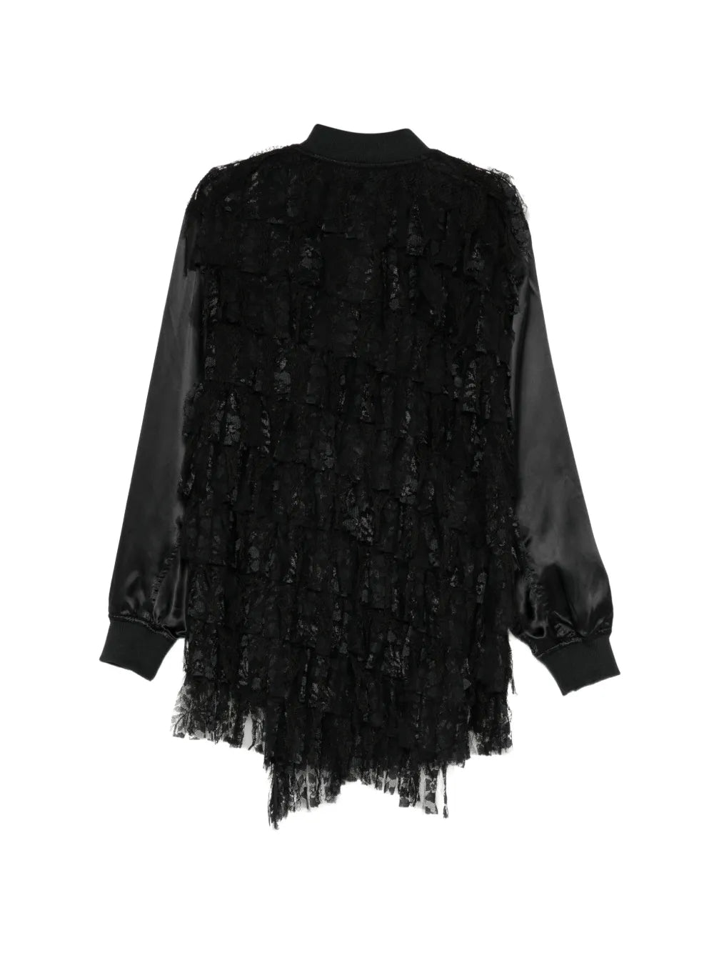 ruffled lace-panel Chester jacket