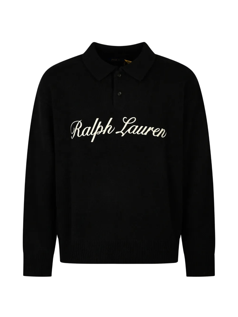logo-embroidered polo-collar sweater
