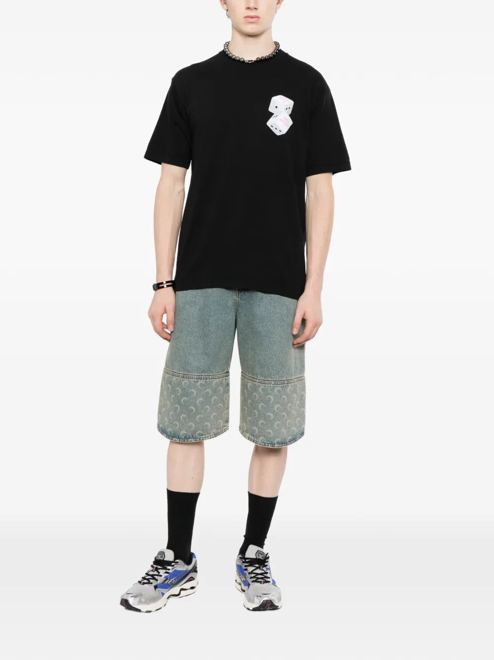 dice-print cotton T-shirt