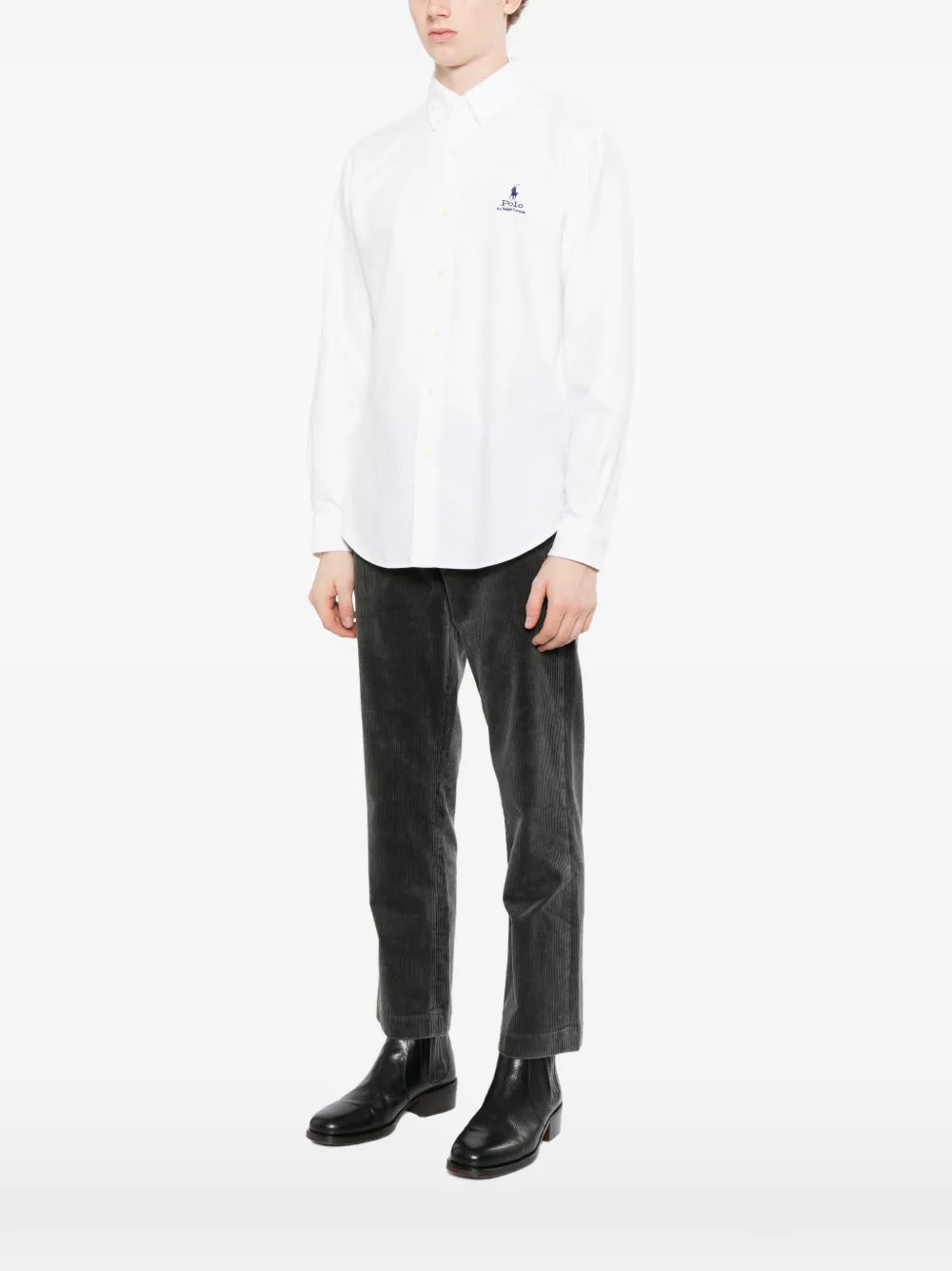 button-down collar long-sleeve shirt