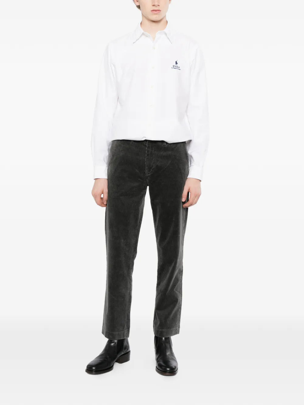 button-down collar long-sleeve shirt