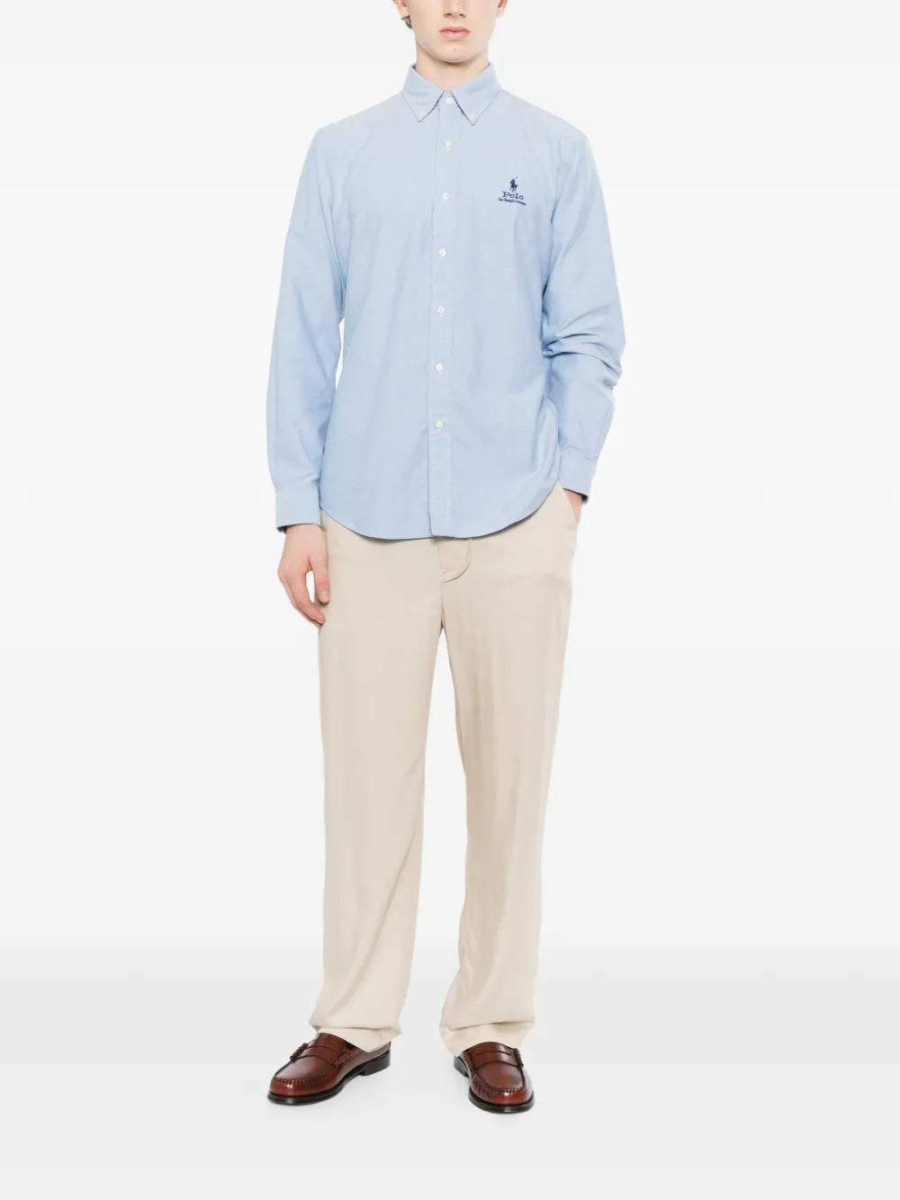 logo-embroidered oxford shirt
