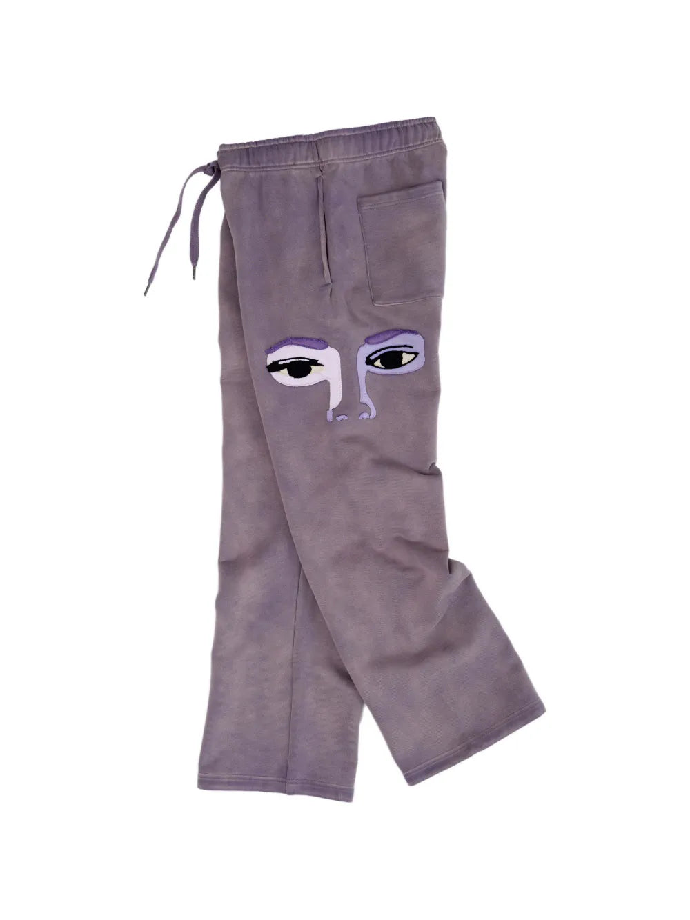 embroidered-patch track pants