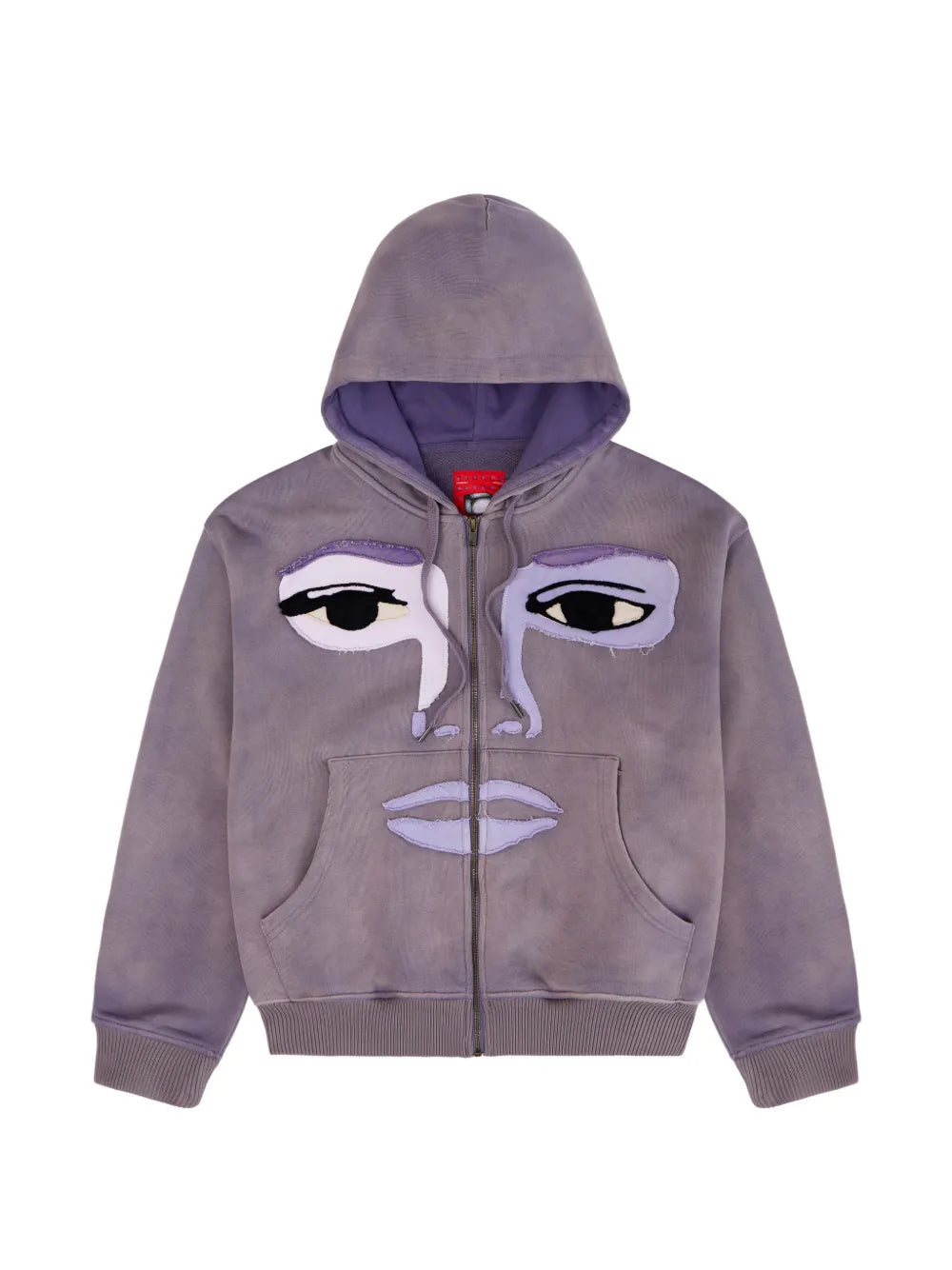 face-patchwork hoodie