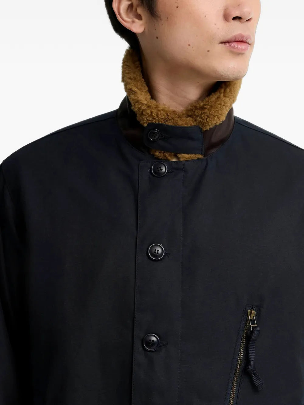 Macklow fleece-collar zip-up jacket