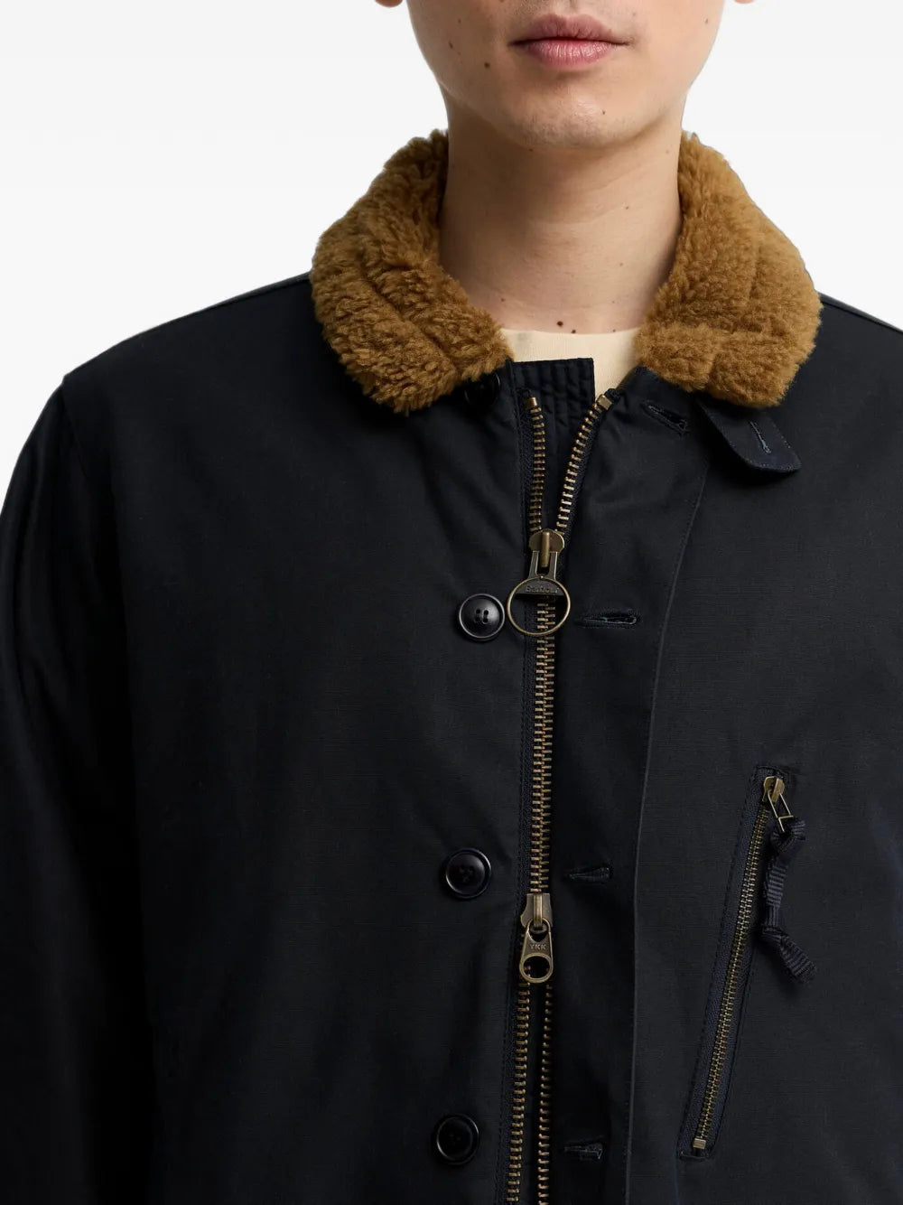 Macklow fleece-collar zip-up jacket