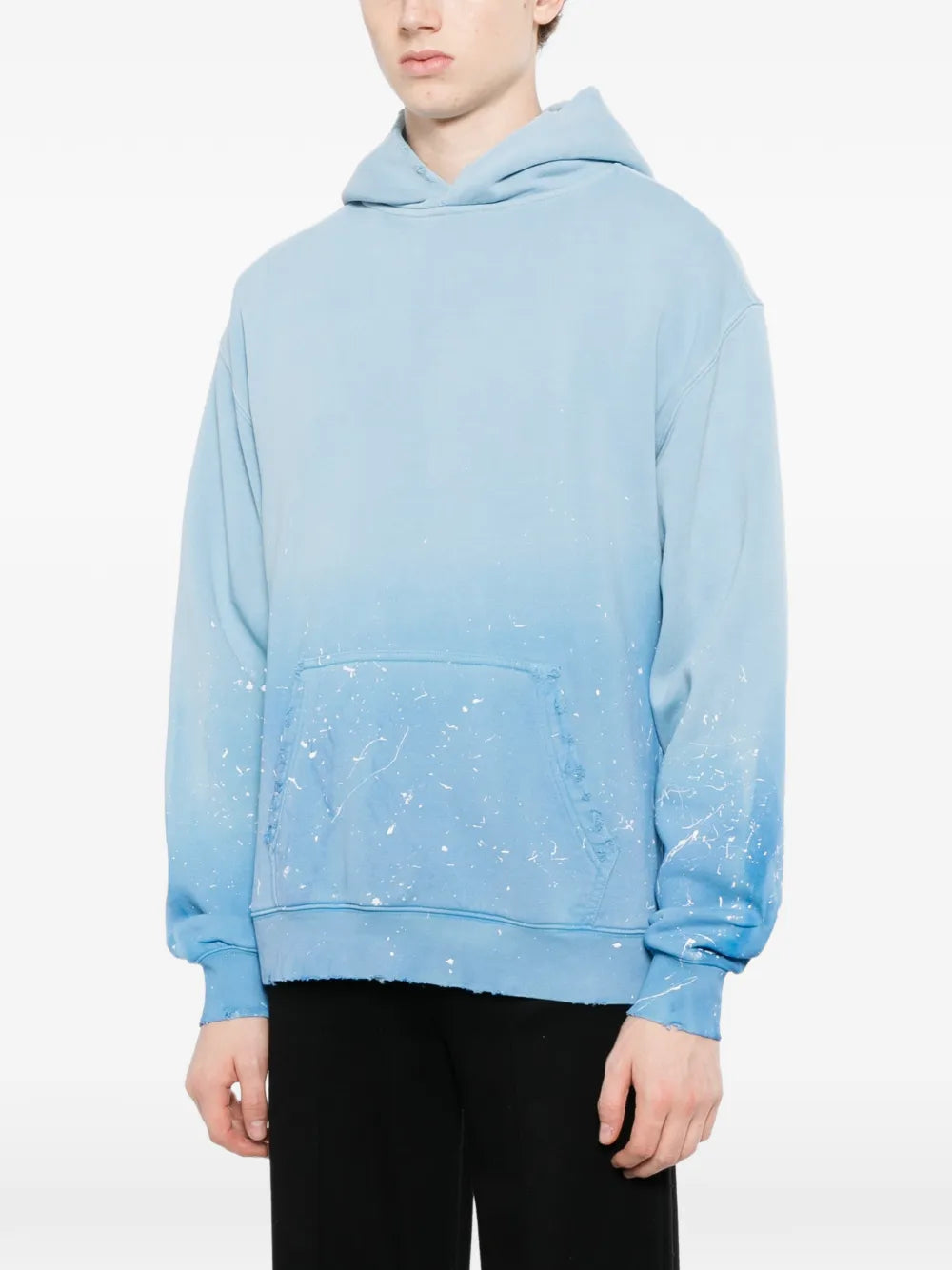 paint-splatter ombré-effect hoodie