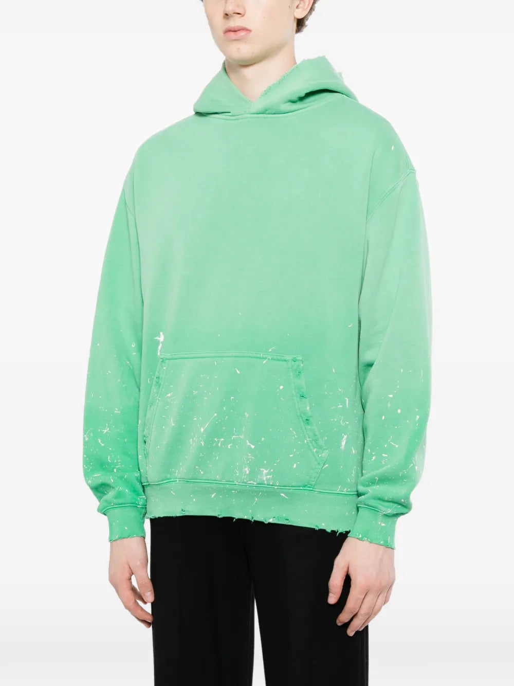 Paint-Splatter Distressed Hoodie