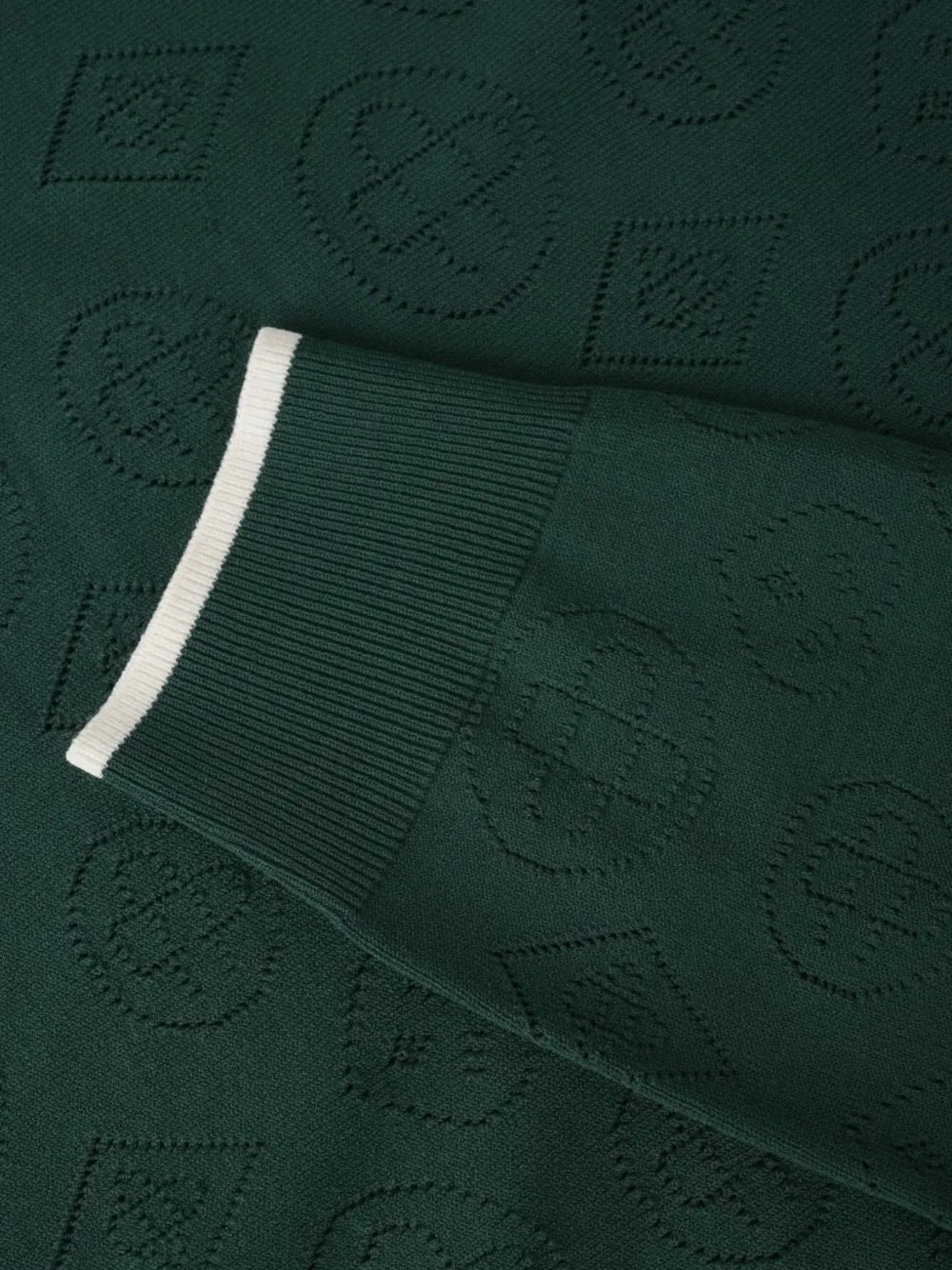 Casablanca Pointelle LS Polo Shirt Green