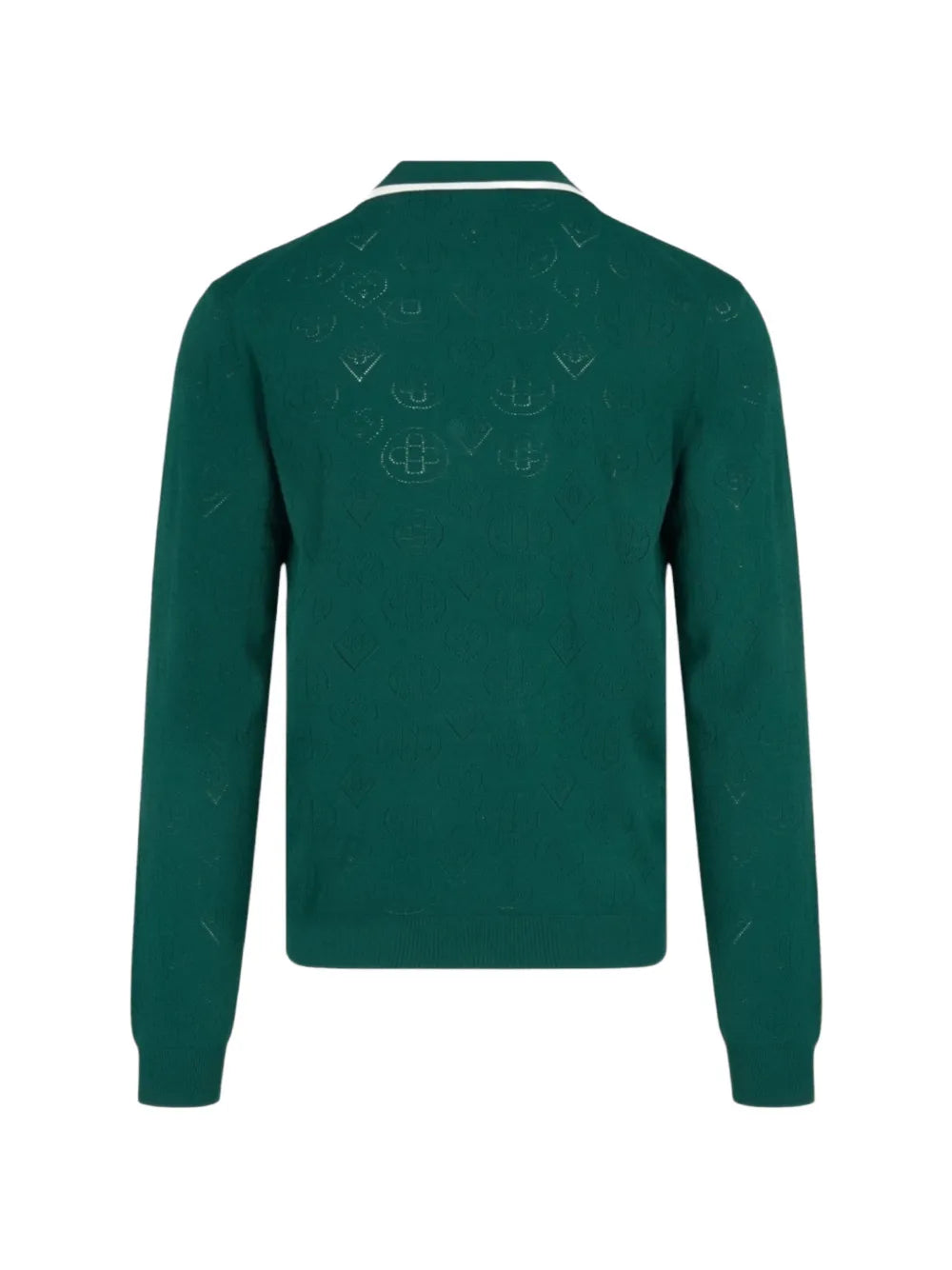 Casablanca Pointelle LS Polo Shirt Green