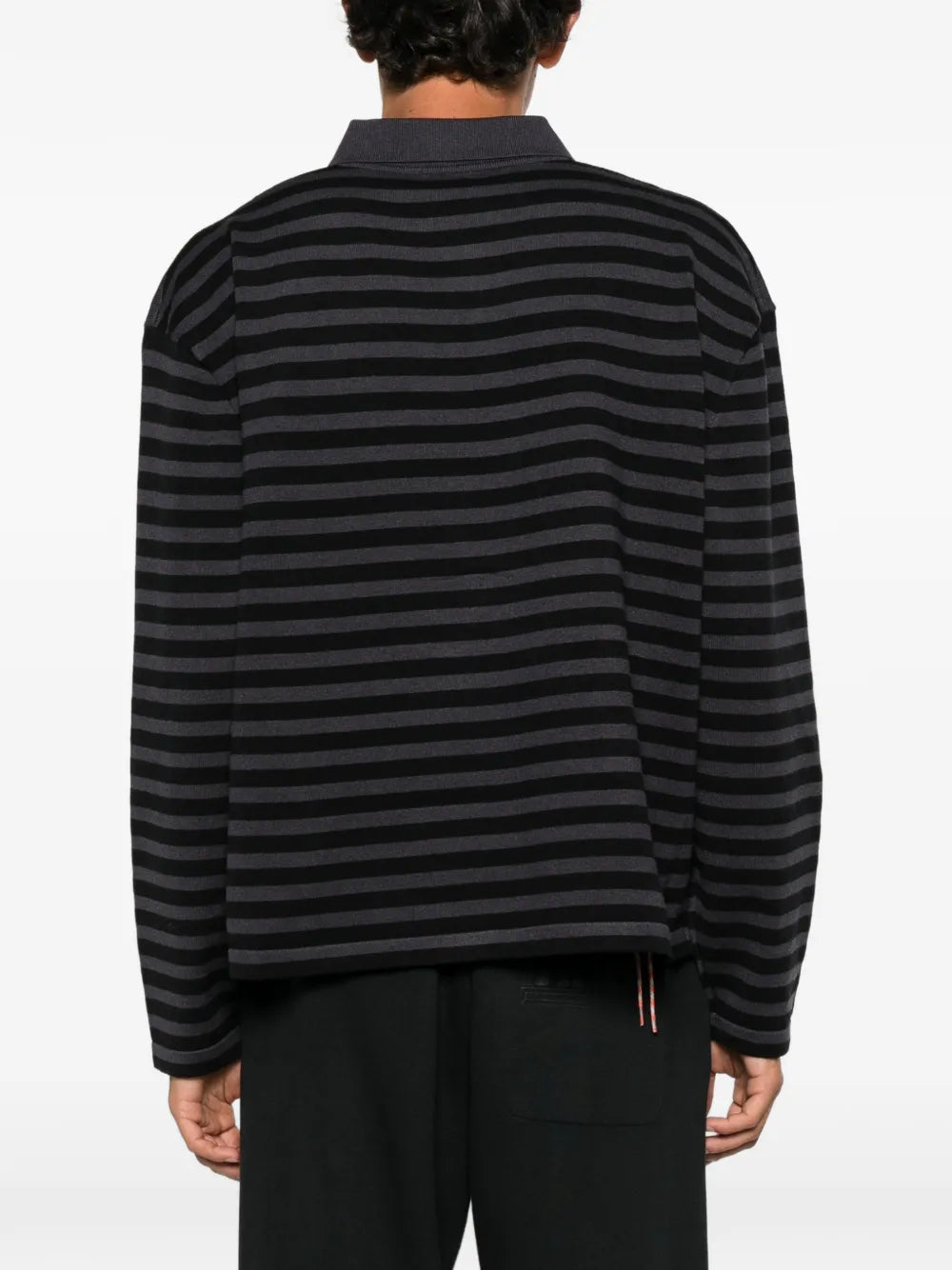 striped embroidered-motif sweater
