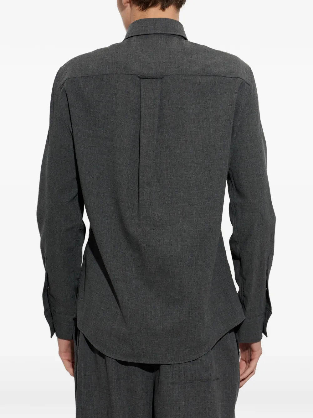 flap-pocket wool shirt