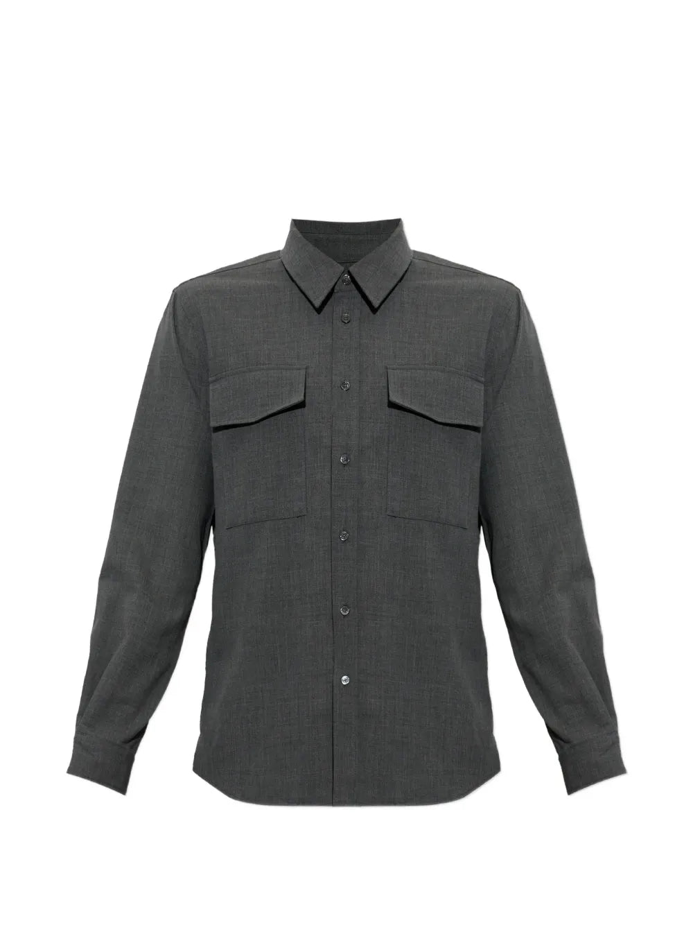 flap-pocket wool shirt