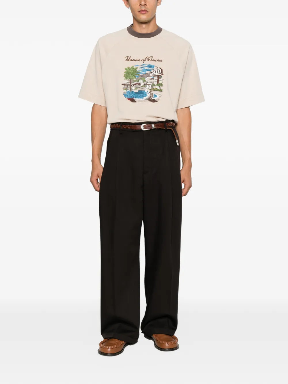 Motel Steakout logo-embroidered T-shirt