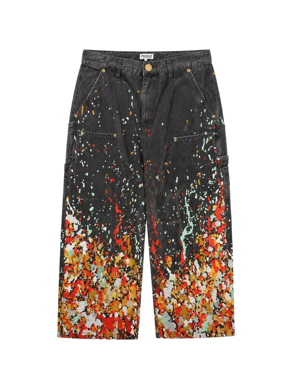 embroidered carpenter jeans