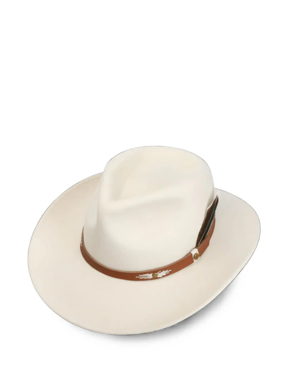 feather-detail felt hat