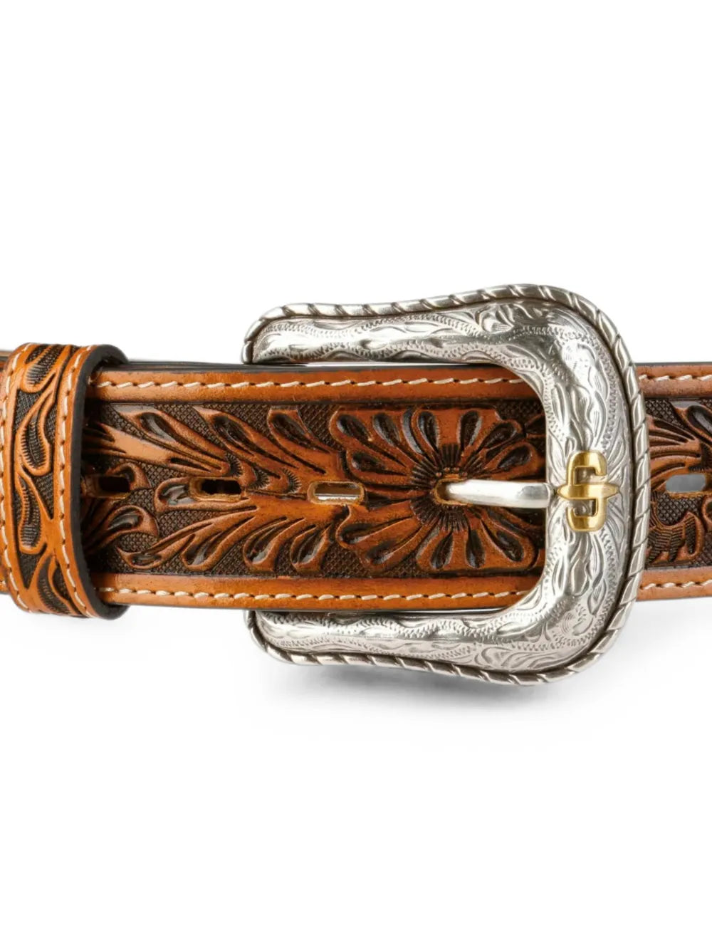 floral-tooled leather belt