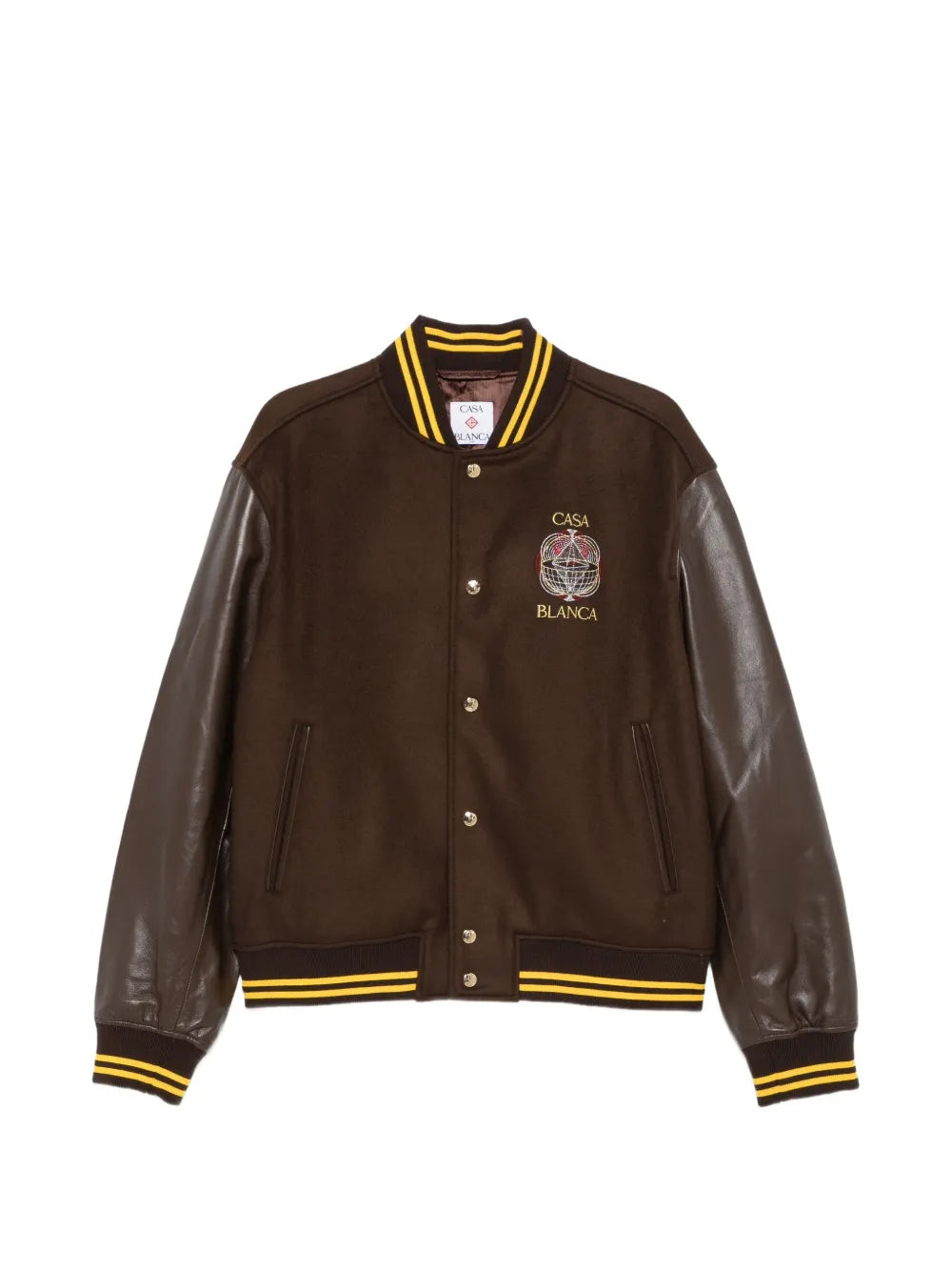 logo-embroidered panelled jacket