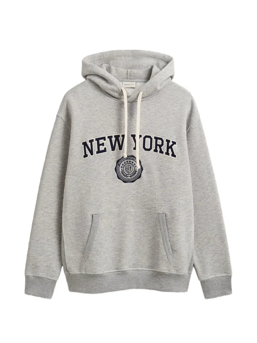 logo-patch drawstring hoodie