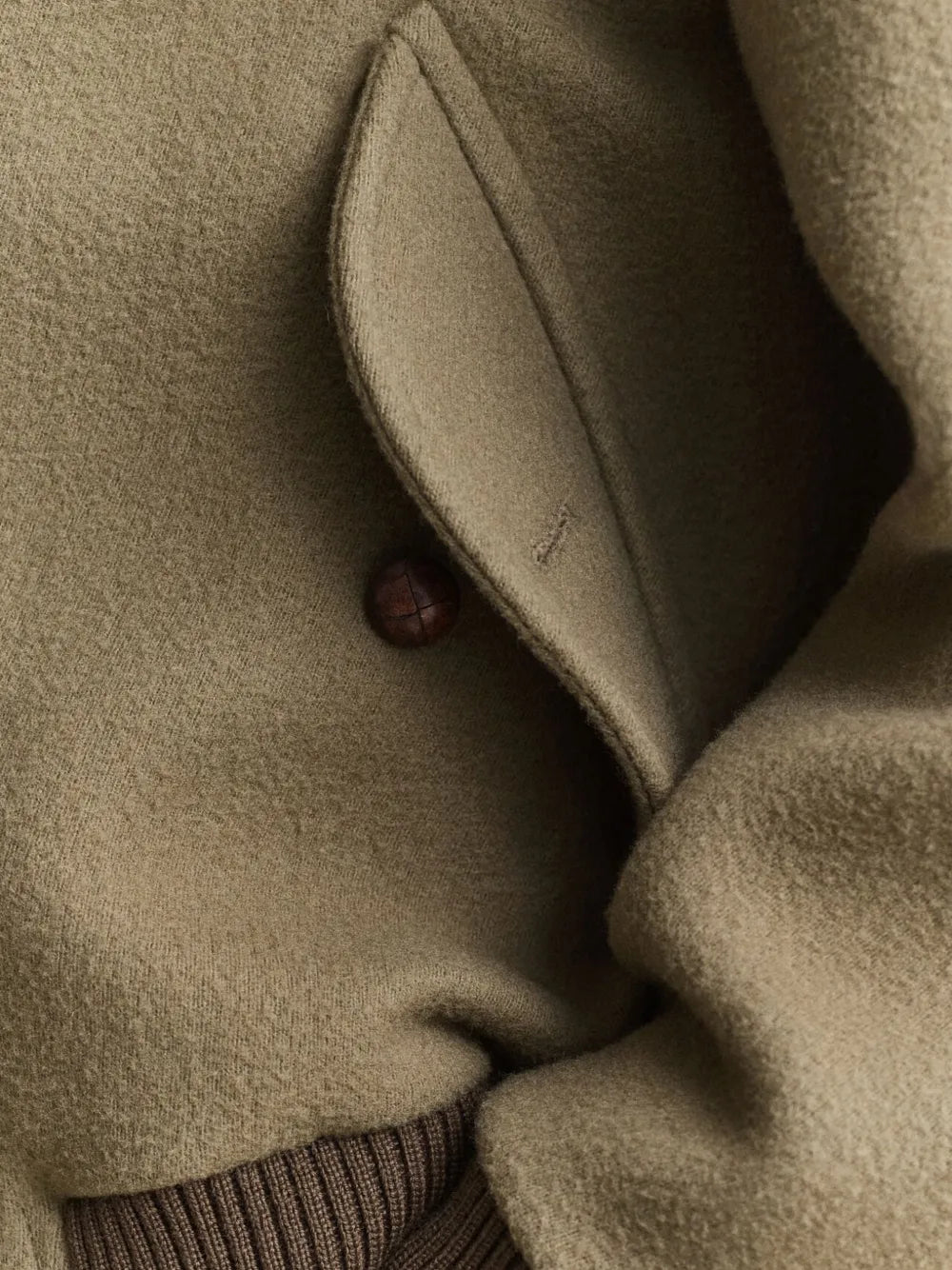 shearling-collar wool jacket