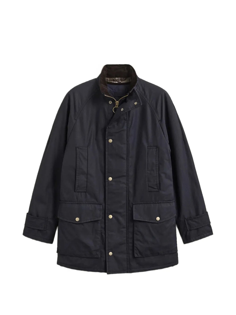 raglan-sleeve corduroy-collar jacket