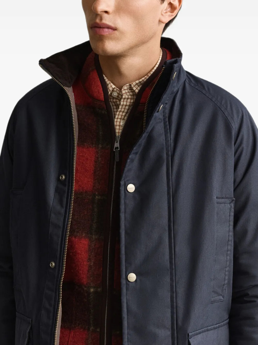 raglan-sleeve corduroy-collar jacket