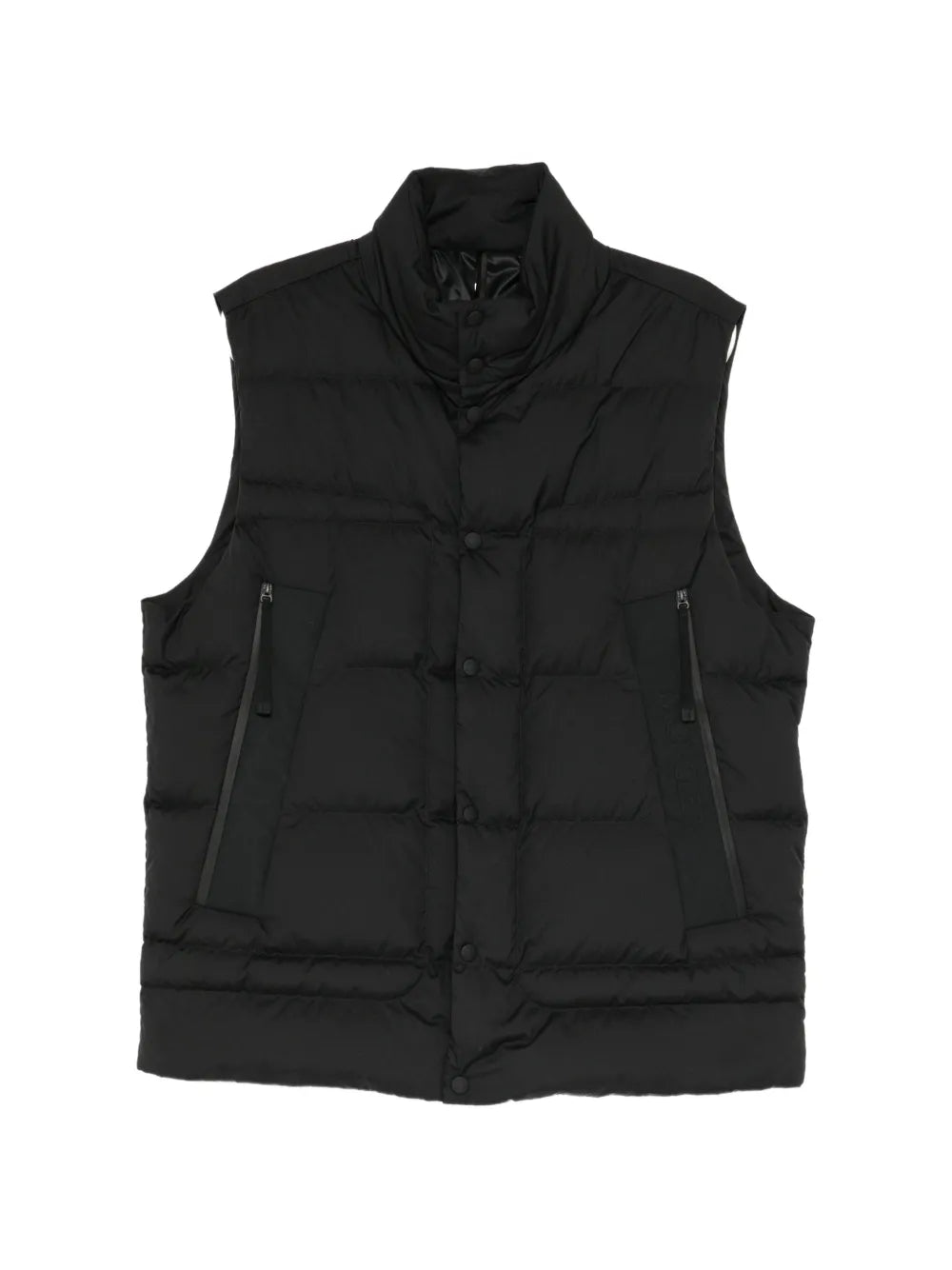quilted logo-patch gilet