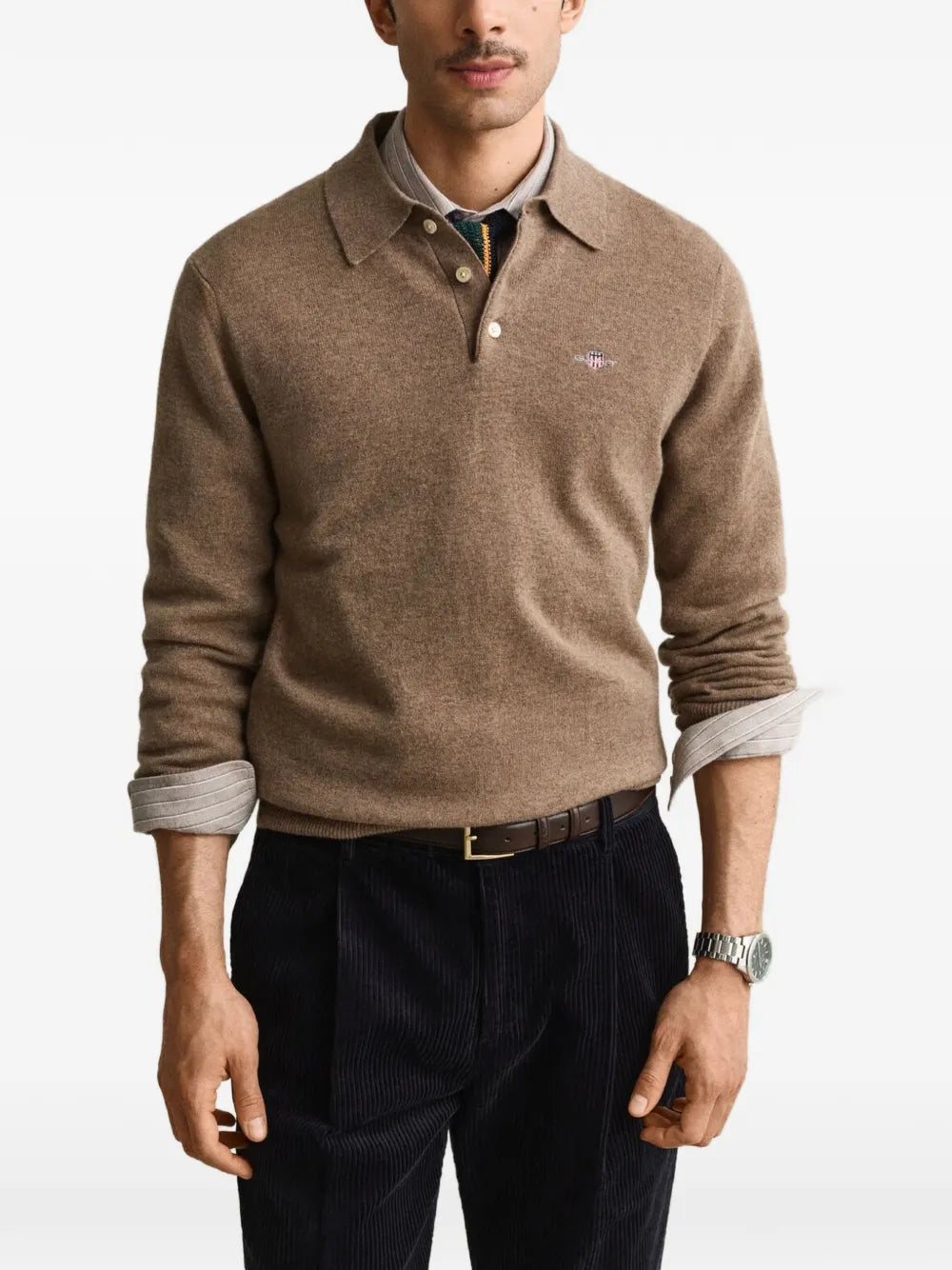 logo-embroidered wool sweater