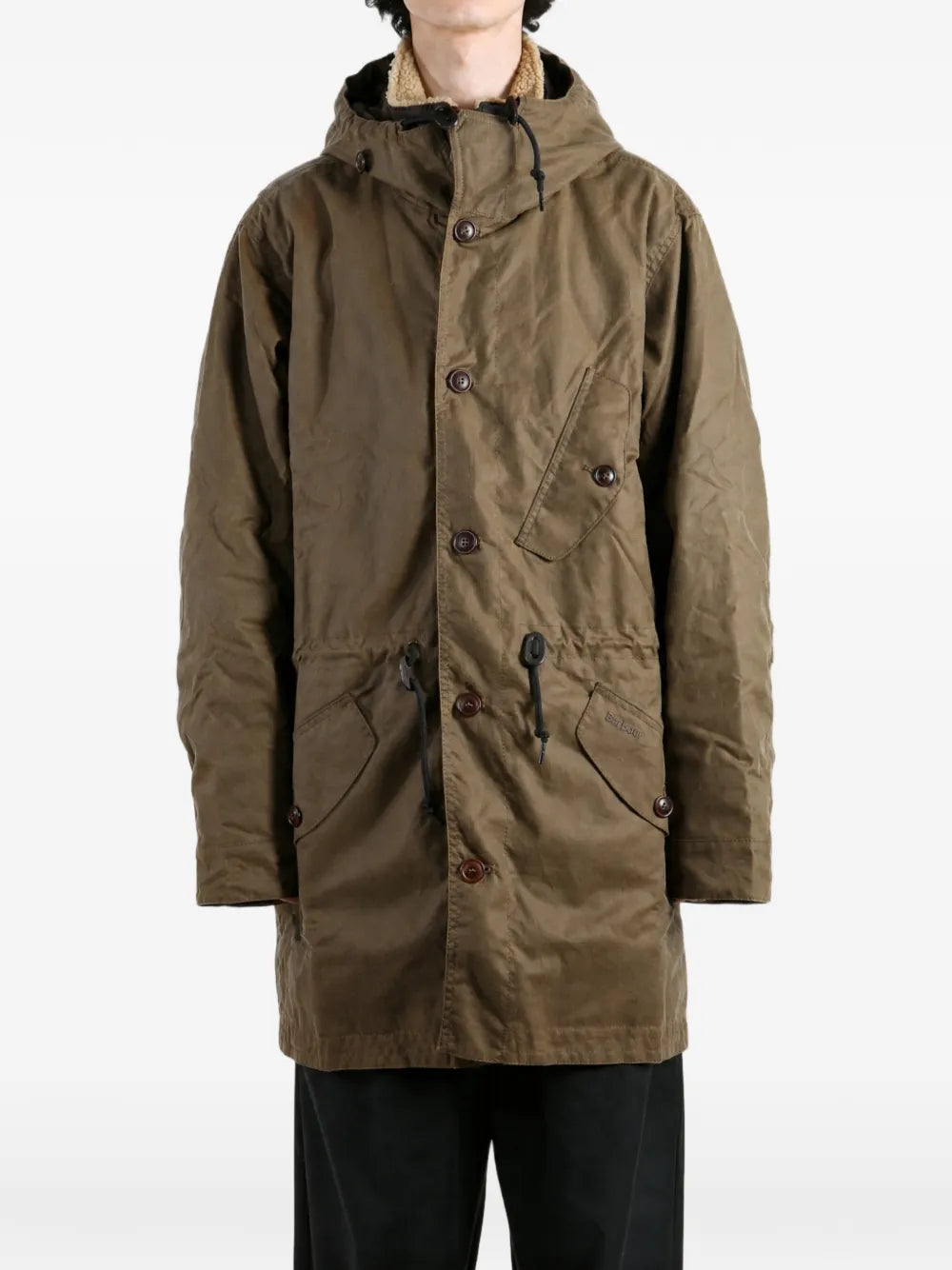 Ursula hooded button-fastening coat