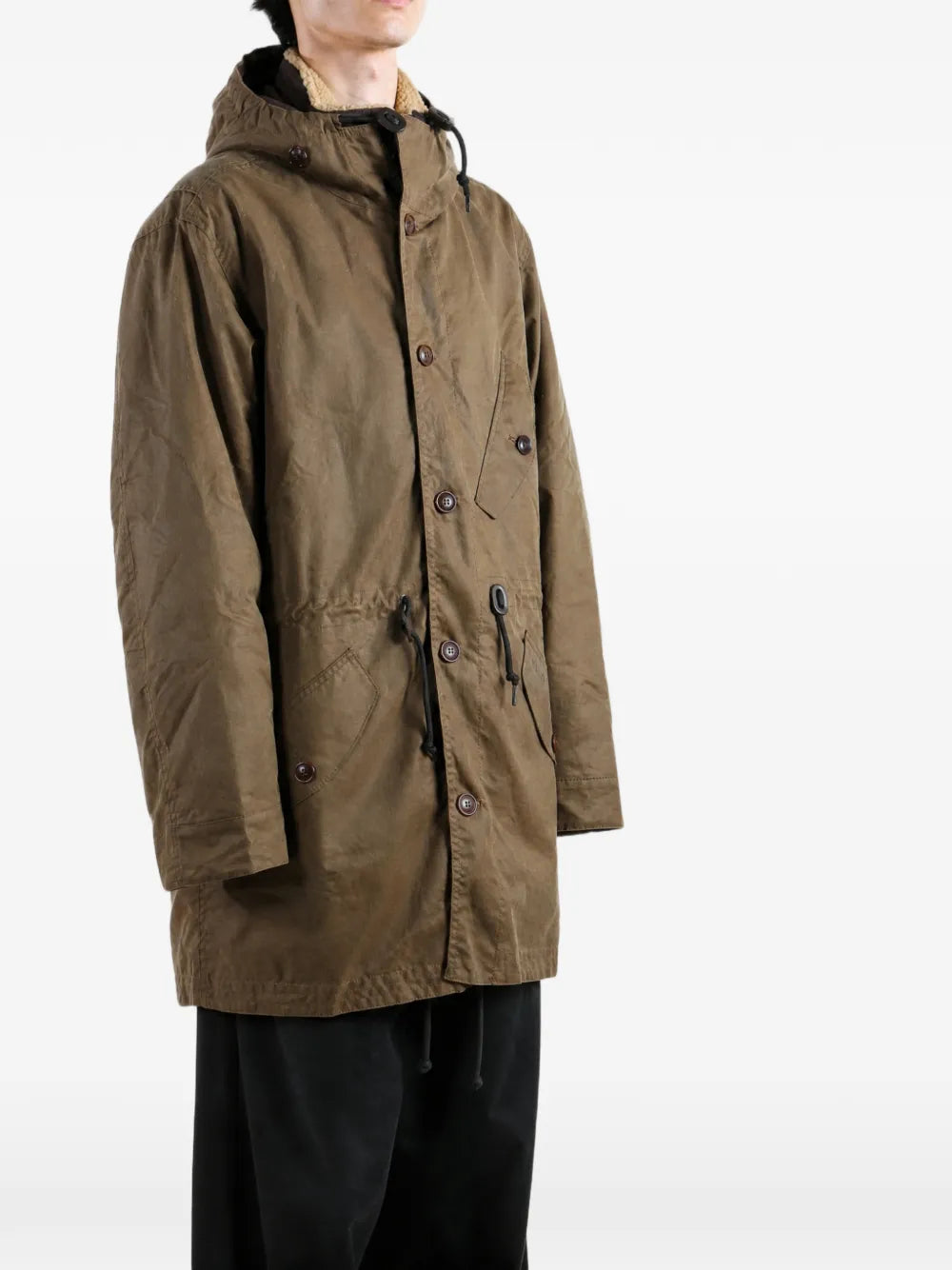 Ursula hooded button-fastening coat