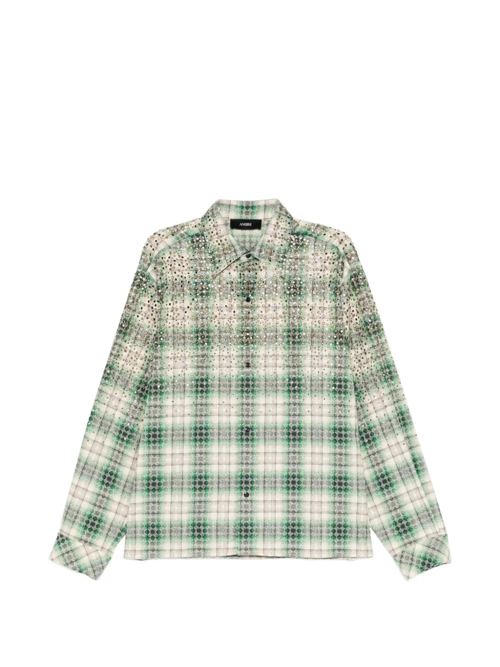 stud-embellished checked shirt