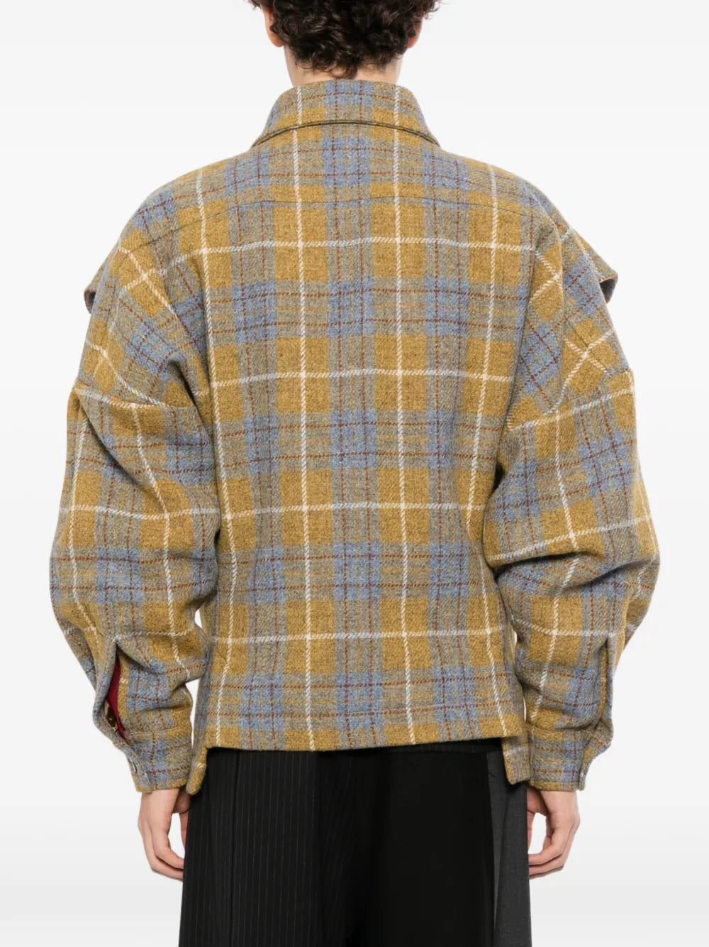 check-pattern shirt jacket 