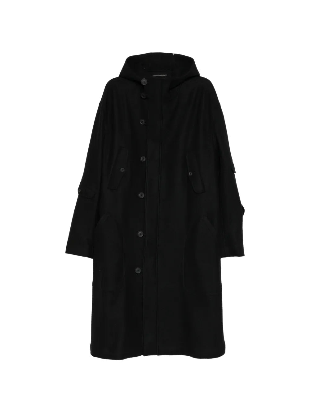 single-breasted hooded coat