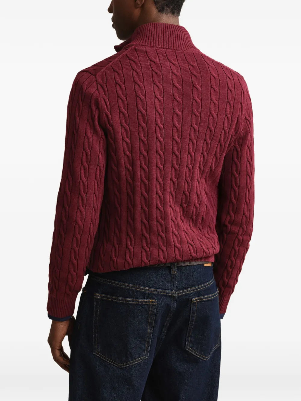 cable-knit half-zip sweater