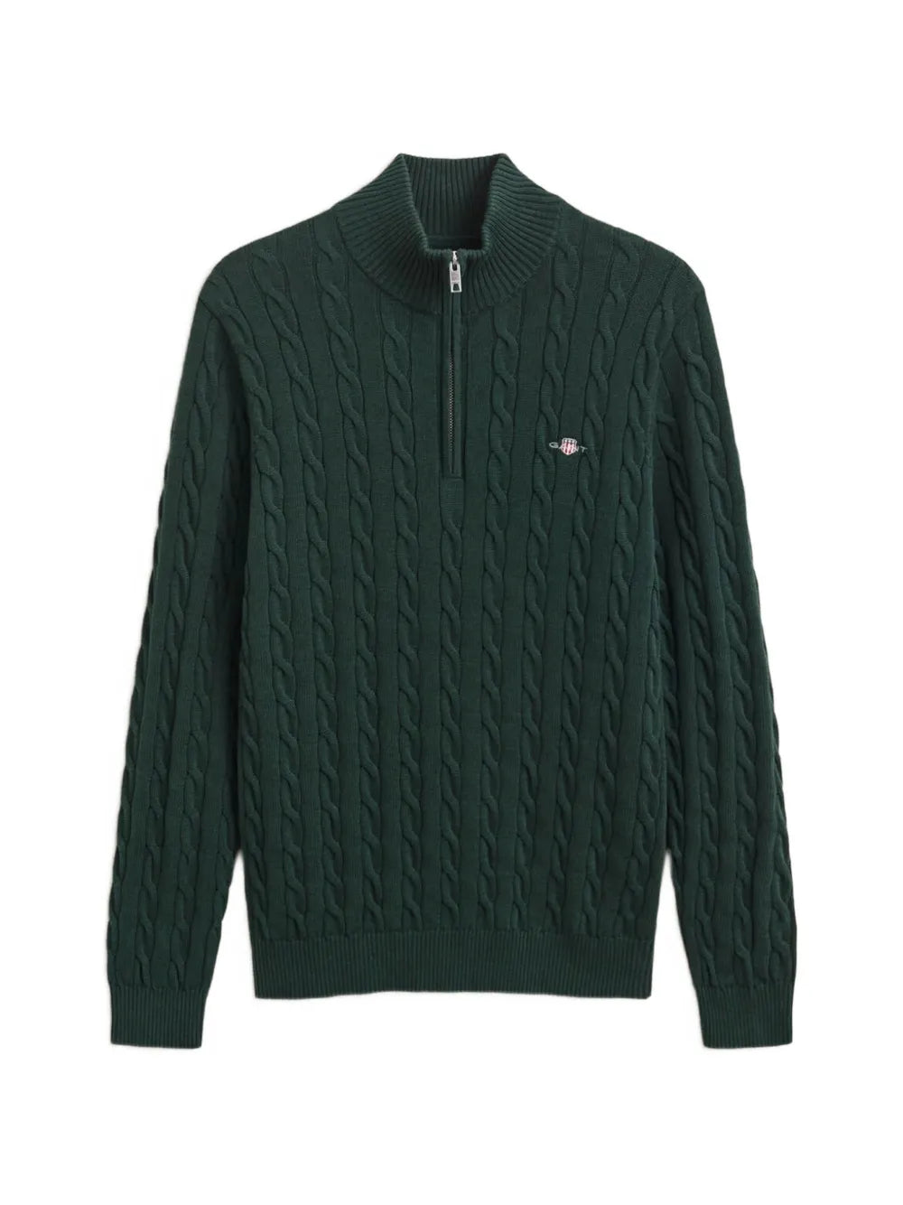 cable-knit half-zip sweater
