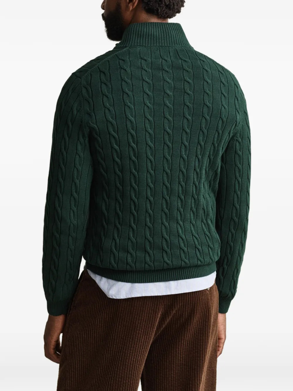 cable-knit half-zip sweater