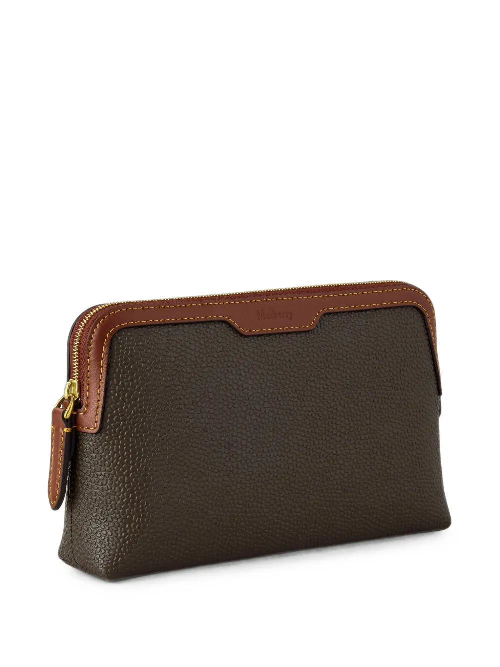 grained leather make up bag