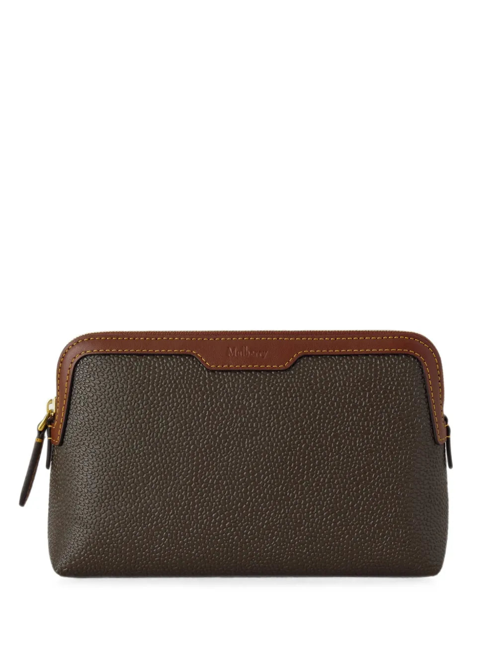 grained leather make up bag