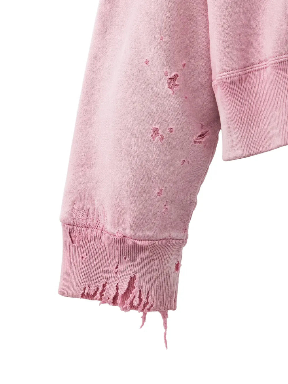 distressed floral-print hoodie