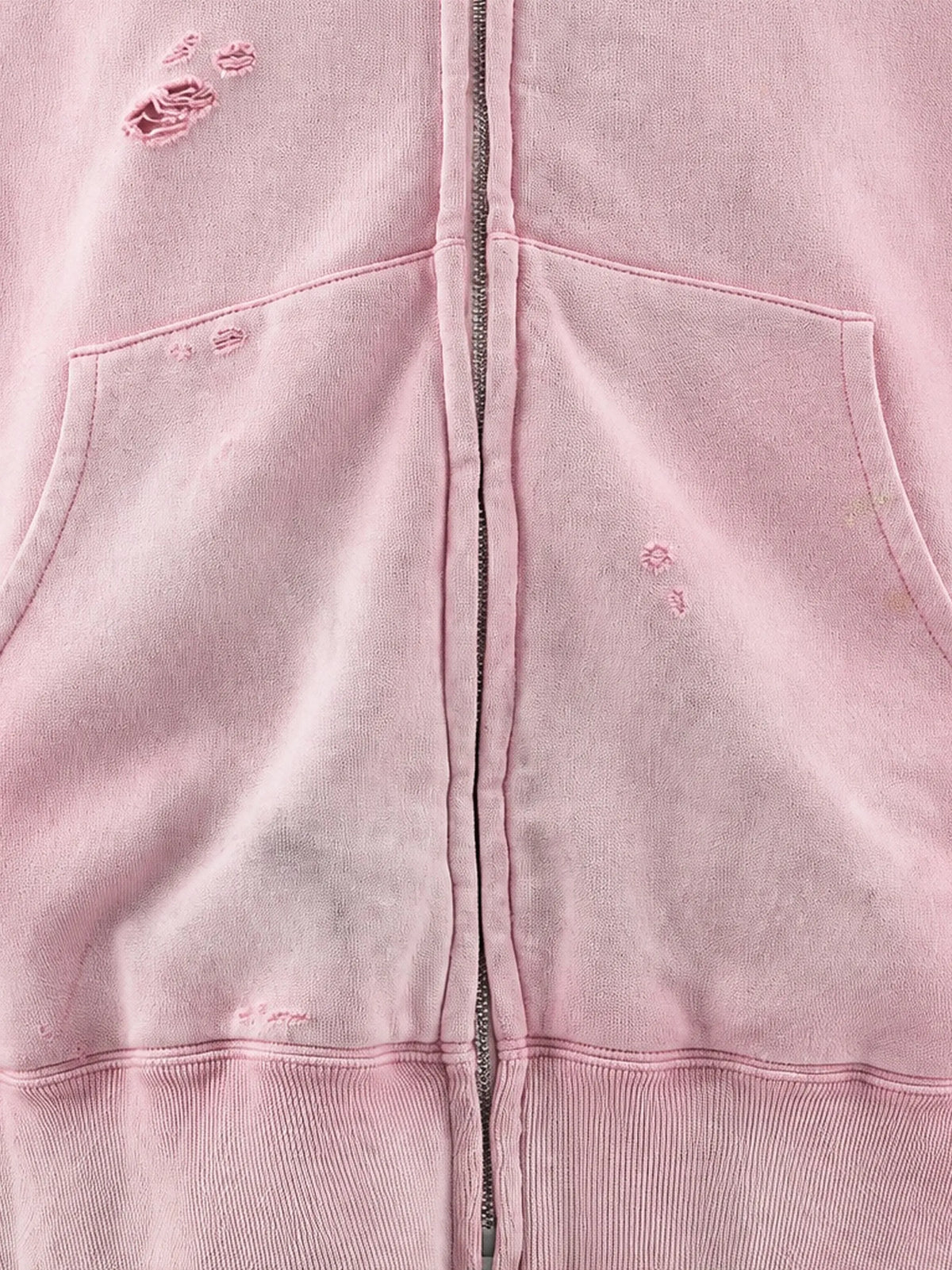 Distressed Floral-Print Hoodie