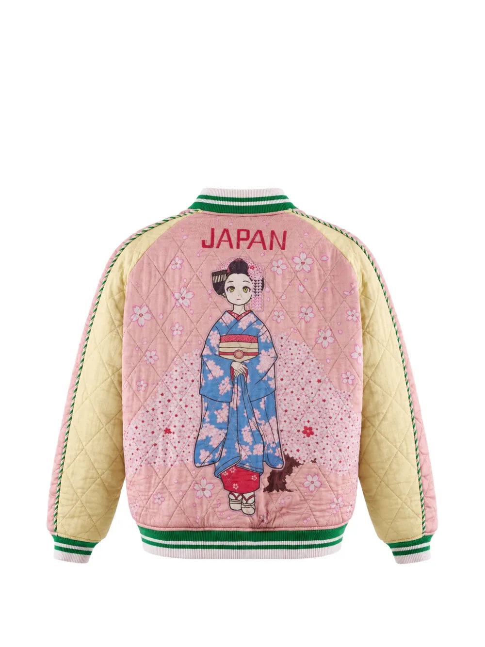 Quilted Graphic-Print Jacket