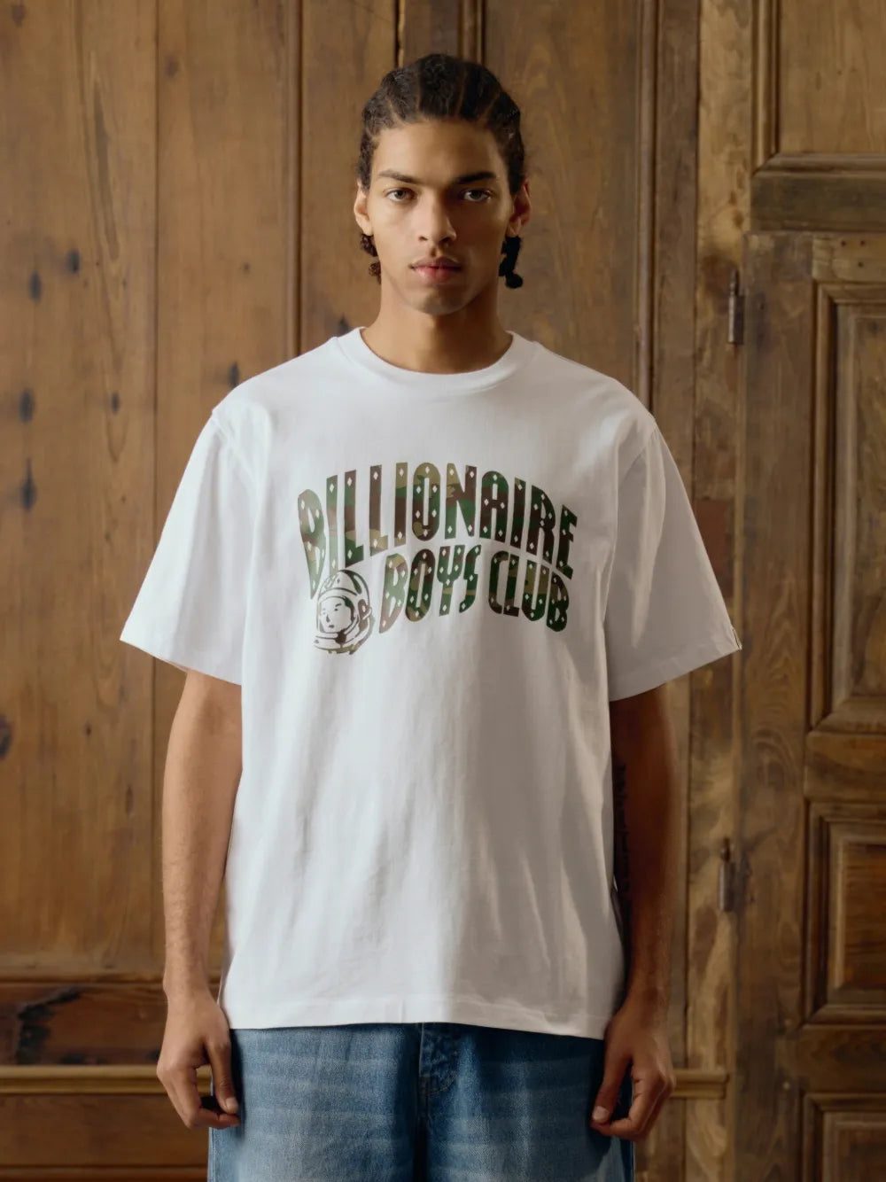 camo-print logo T-shirt