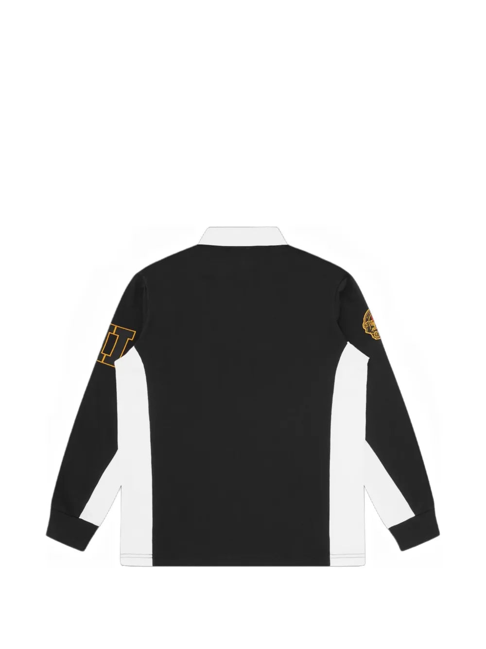 logo-embroidered panelled polo shirt